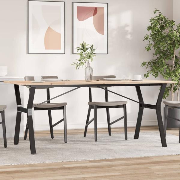 ARDEBO.de - Esstisch Y-Gestell 180x90x75 cm Massivholz Kiefer und Gusseisen