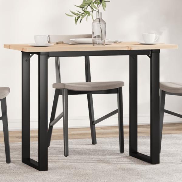 ARDEBO.de - Esstisch O-Gestell 100x50x75,5 cm Massivholz Kiefer & Gusseisen
