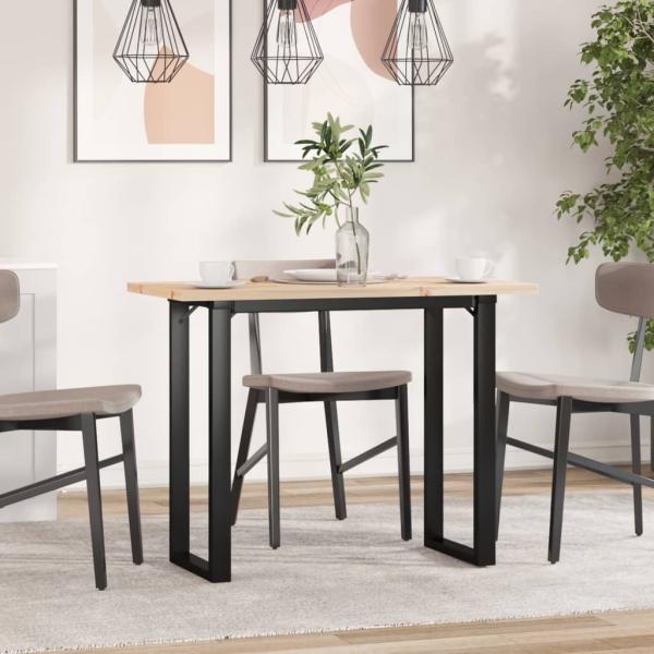 Esstisch O-Gestell 100x50x75,5 cm Massivholz Kiefer & Gusseisen
