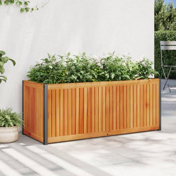 ARDEBO.de - Pflanzkübel 110x45x44 cm Massivholz Akazie und Stahl