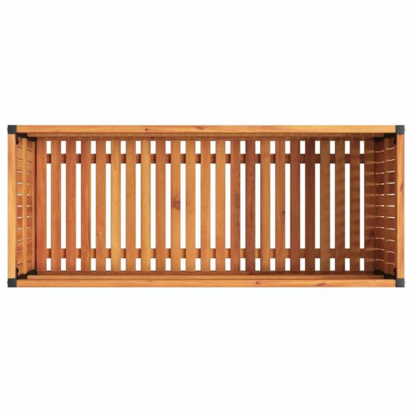 Pflanzkübel 110x45x44 cm Massivholz Akazie und Stahl