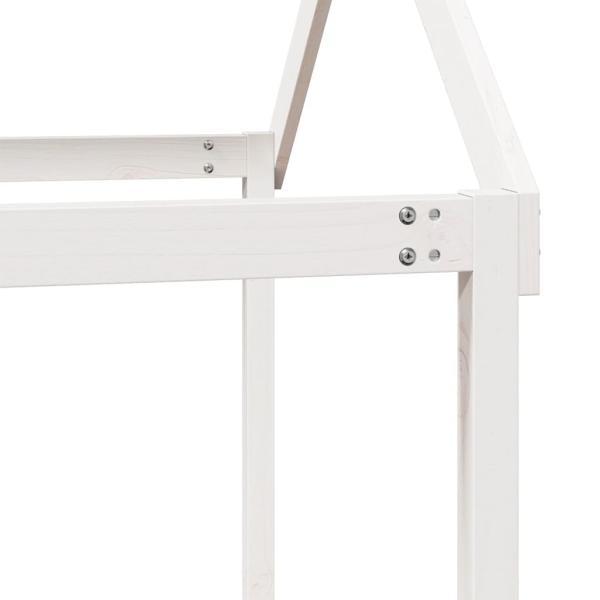 Etagenbett mit Dach Weiß 90x190 cm Massivholz Kiefer