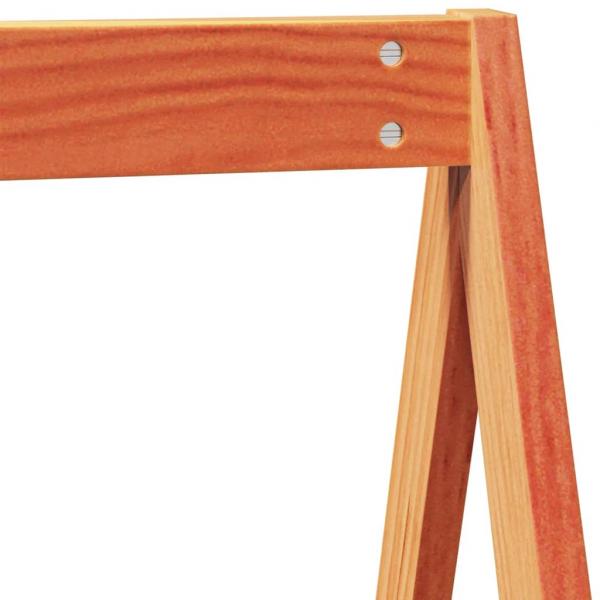 Hochbett mit Dach Wachsbraun 90x190 cm Massivholz Kiefer