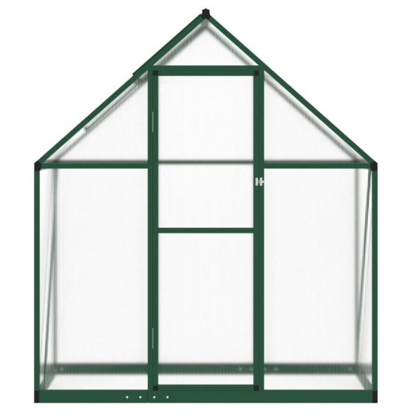 Gewächshaus mit Fundamentrahmen Grün 169x58x195 cm Aluminimum