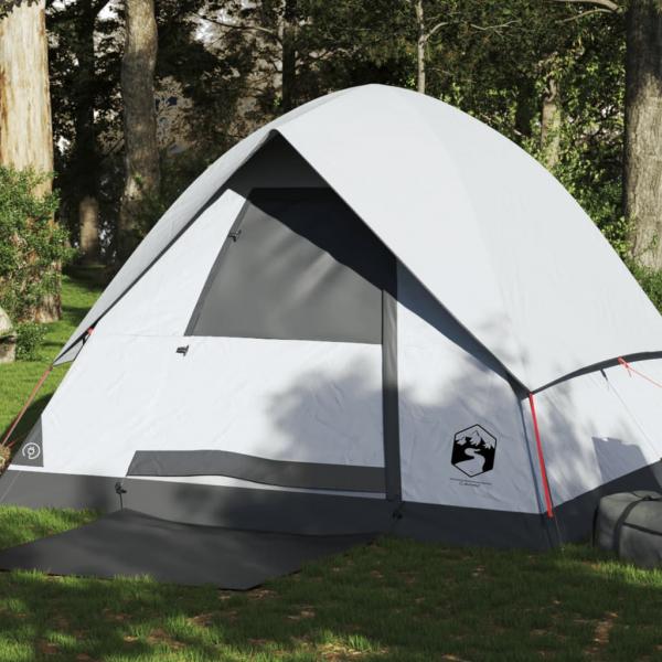 ARDEBO.de - Kuppel-Campingzelt 4 Personen Weiß Dunkel Wasserdicht