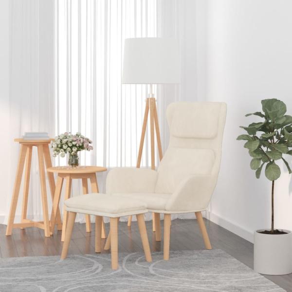 ARDEBO.de - Relaxsessel mit Hocker Blau Samt