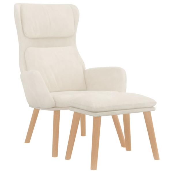 Relaxsessel mit Hocker Blau Samt