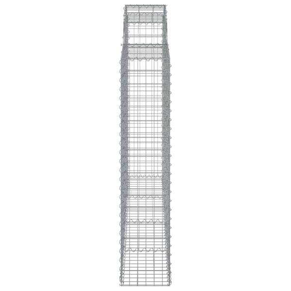 Gabionen mit Hochbogen 15Stk. 200x30x140/160cm Verzinktes Eisen