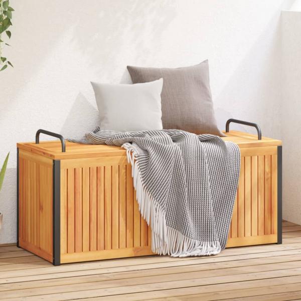 ARDEBO.de - Gartenbox 110x45x42/53 cm Massivholz Akazie und Stahl