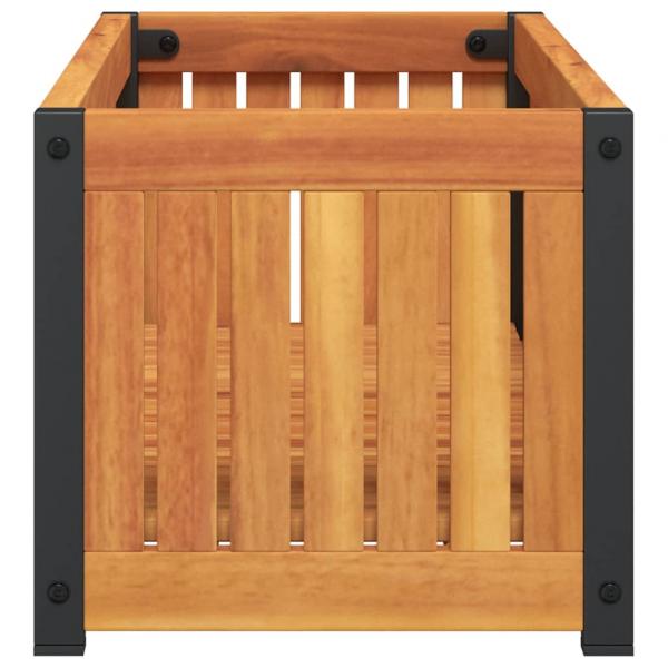 Pflanzkübel 80x30x27,5 cm Massivholz Akazie und Stahl