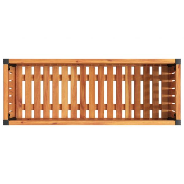 Pflanzkübel 80x30x27,5 cm Massivholz Akazie und Stahl