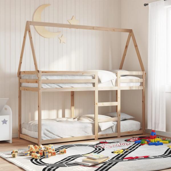 ARDEBO.de - Etagenbett mit Dach 80x200 cm Massivholz Kiefer