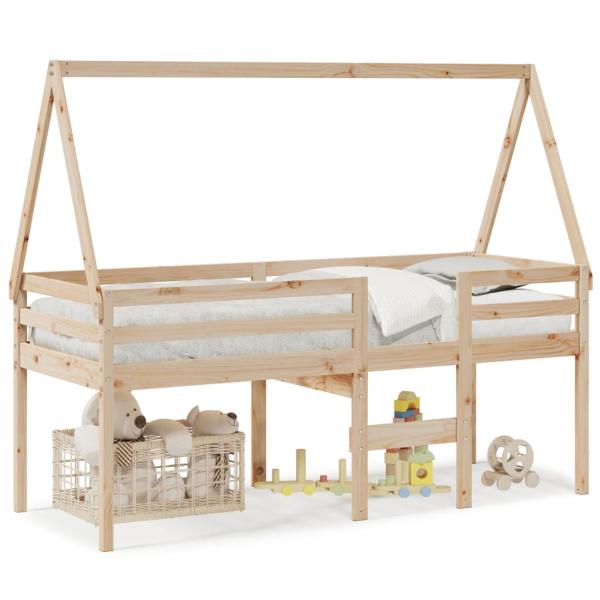 ARDEBO.de - Hochbett mit Dach 80x200 cm Massivholz Kiefer
