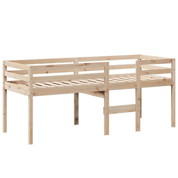 Hochbett mit Dach 80x200 cm Massivholz Kiefer