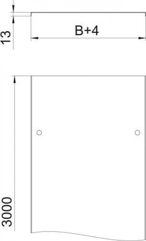 OBO Bettermann DRL/400 Kabelrinnendeckel mit Drehriegelverschluss, B: 400 mm, 3 Meter (6052401)
