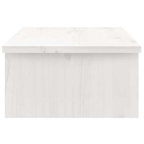Monitorständer Weiß 50x27x15 cm Massivholz Kiefer