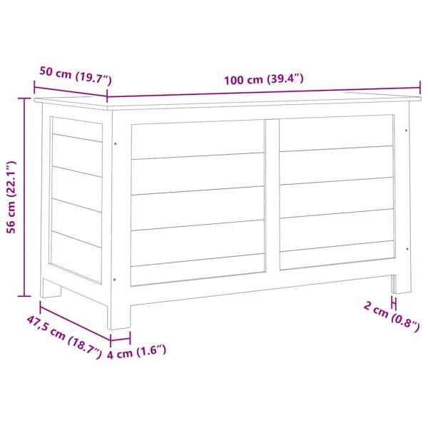 Outdoor-Kissenbox 100x50x56 cm Massivholz Tanne