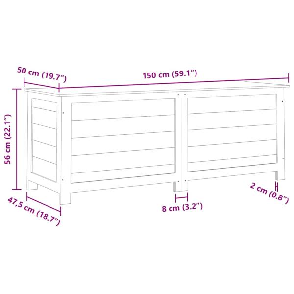 Outdoor-Kissenbox Anthrazit 150x50x56 cm Massivholz Tanne