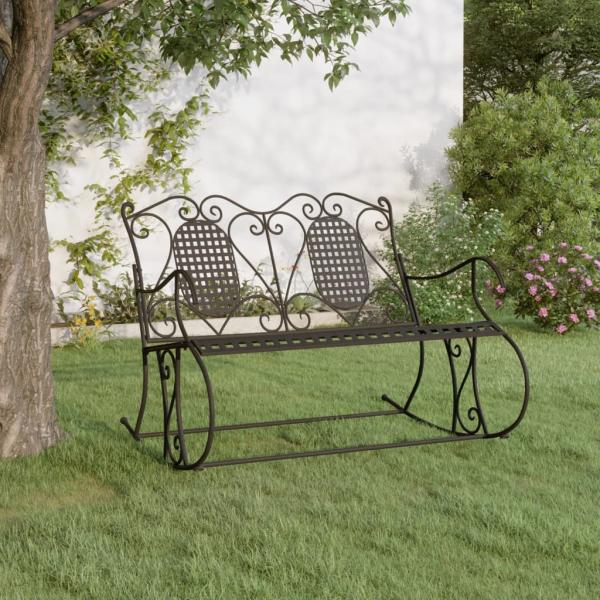 ARDEBO.de - Schaukelbank 2-Sitzer 113 cm Schwarz Stahl