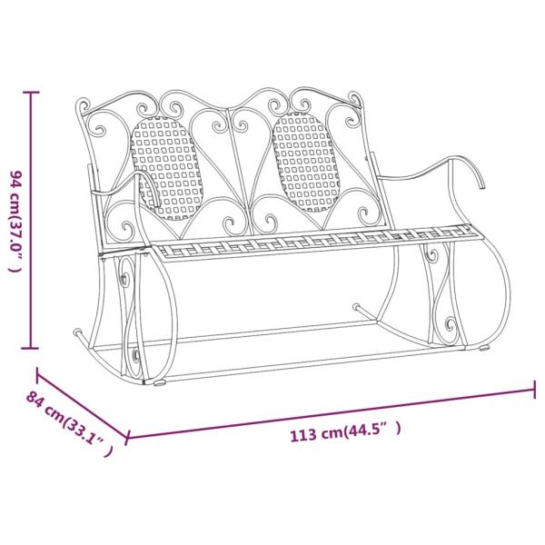 Schaukelbank 2-Sitzer 113 cm Schwarz Stahl