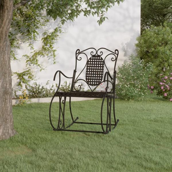 ARDEBO.de - Schaukelstuhl 84 cm Schwarz Stahl