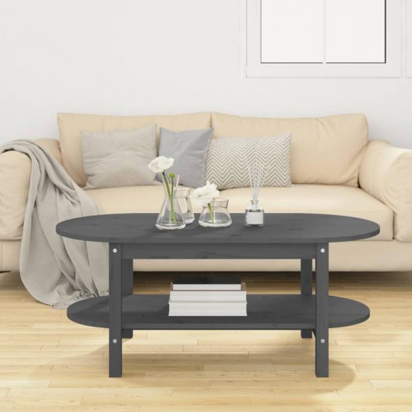 Couchtisch Grau 110x55x45 cm Massivholz Kiefer