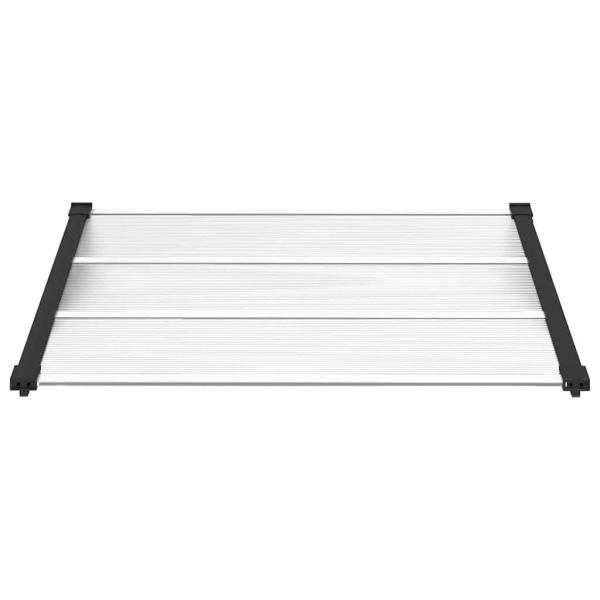 Türvordach Schwarz und Transparent 122x90 cm Polycarbonat