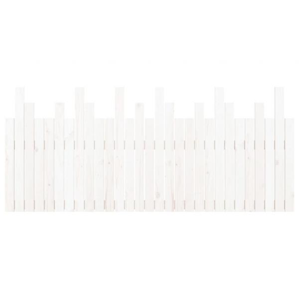 Wand-Kopfteil Weiß 185x3x80 cm Massivholz Kiefer