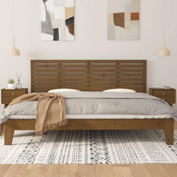 ARDEBO.de - Wand-Kopfteil Honigbraun 166x3x63 cm Massivholz Kiefer