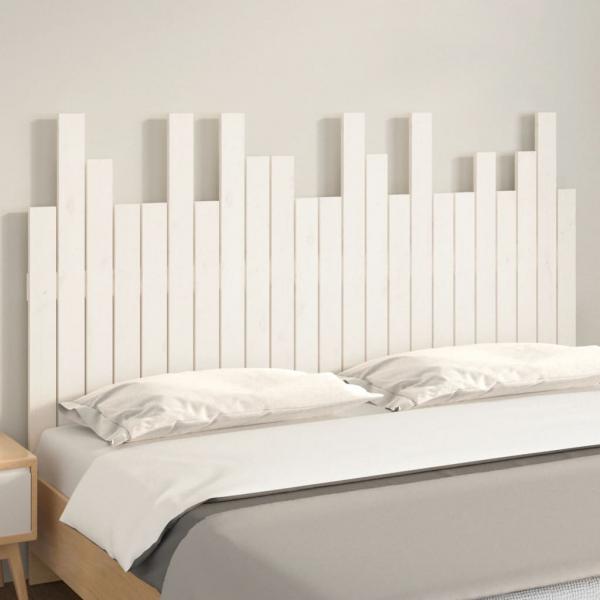 Wand-Kopfteil Weiß 146,5x3x80 cm Massivholz Kiefer