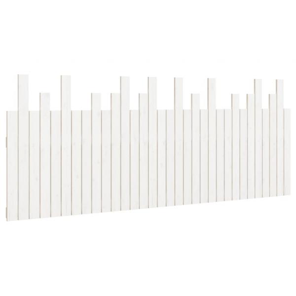 Wand-Kopfteil Weiß 204x3x80 cm Massivholz Kiefer