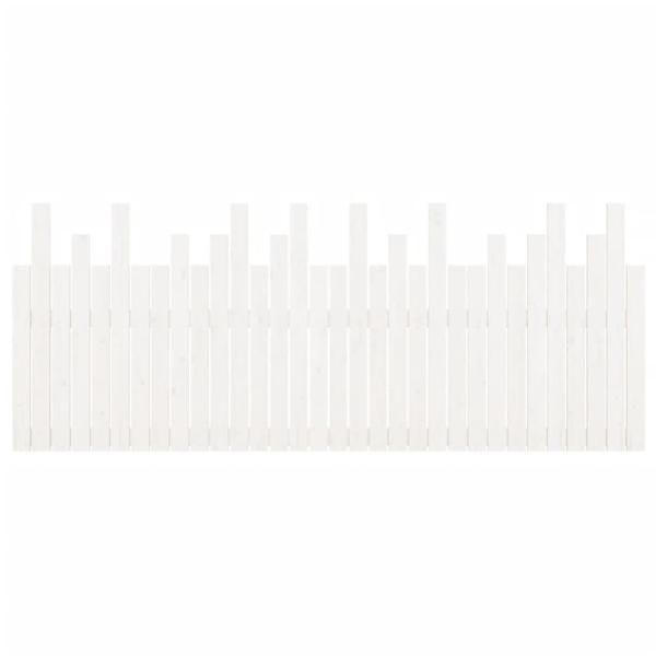 Wand-Kopfteil Weiß 204x3x80 cm Massivholz Kiefer
