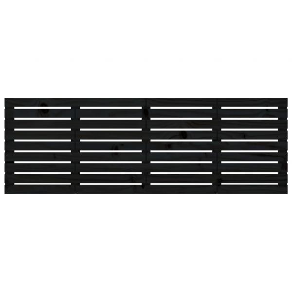 Wand-Kopfteil Schwarz 166x3x63 cm Massivholz Kiefer