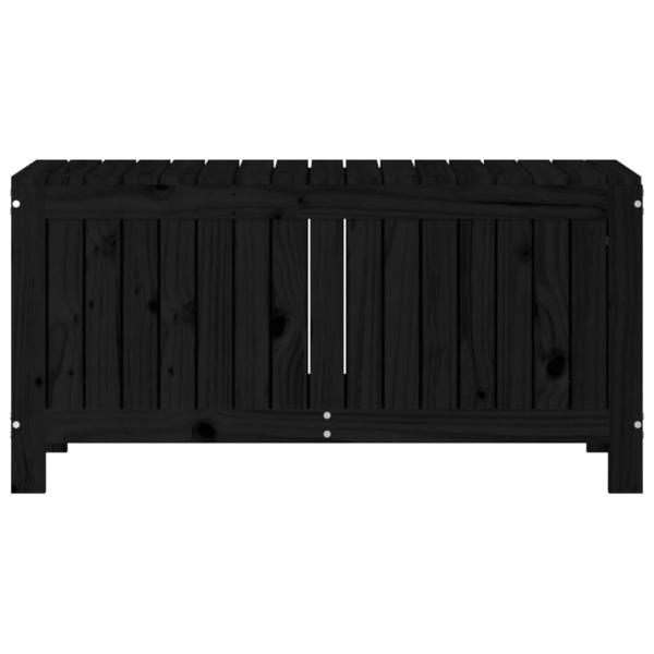 ARDEBO.de - Gartentruhe Schwarz 108x42,5x54 cm Massivholz Kiefer