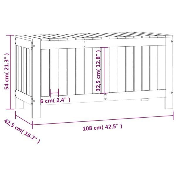 Gartentruhe Schwarz 108x42,5x54 cm Massivholz Kiefer