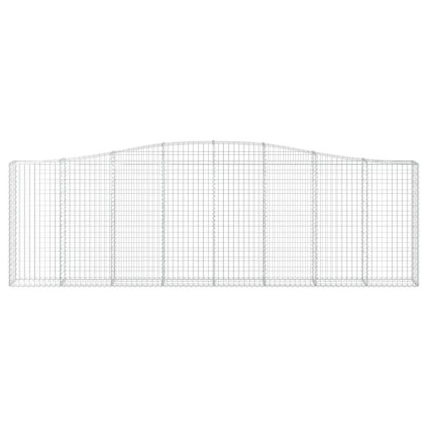 Gabione mit Hochbogen 400x30x120/140 cm Verzinktes Eisen