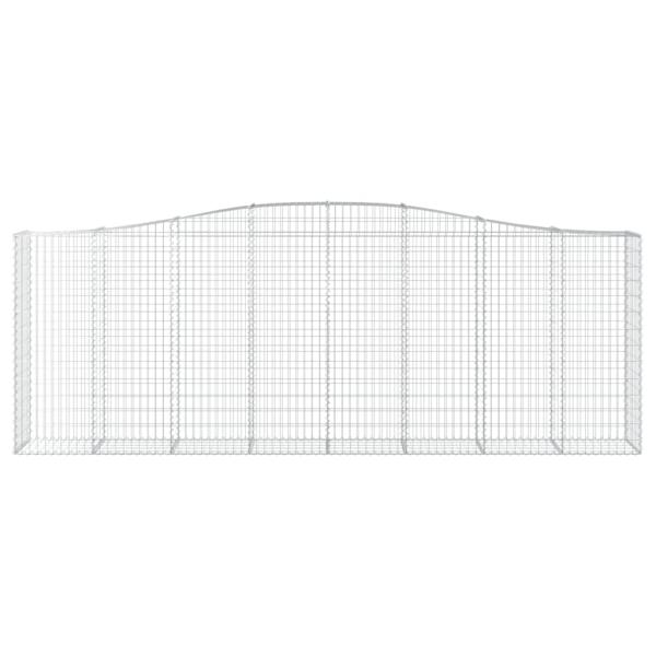 Gabione mit Hochbogen 400x50x140/160 cm Verzinktes Eisen
