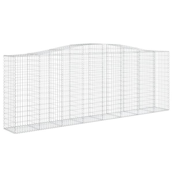 Gabione mit Hochbogen 400x50x140/160 cm Verzinktes Eisen