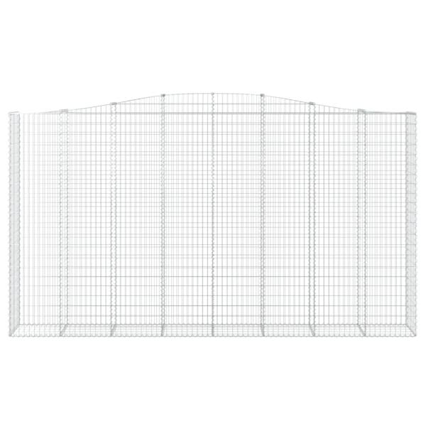 Gabione mit Hochbogen 400x50x220/240 cm Verzinktes Eisen