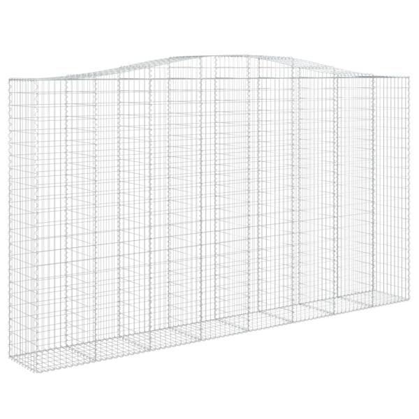 Gabione mit Hochbogen 400x50x220/240 cm Verzinktes Eisen