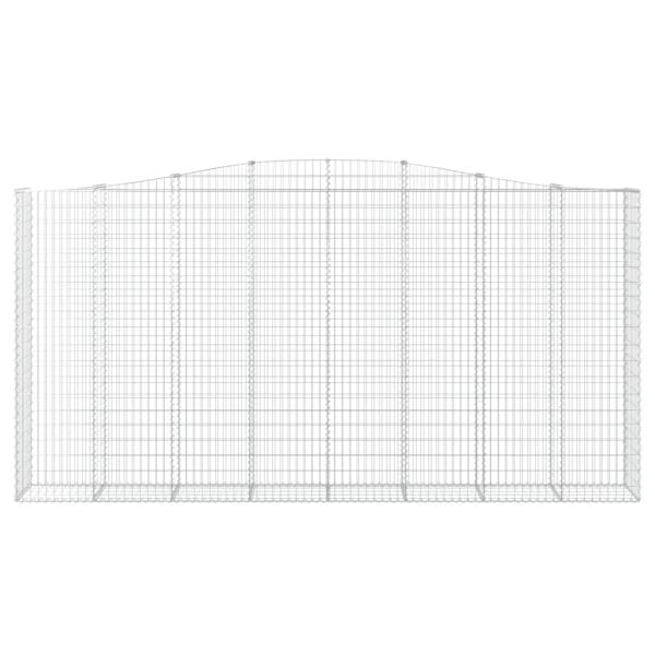 Gabione mit Hochbogen 400x50x200/220 cm Verzinktes Eisen