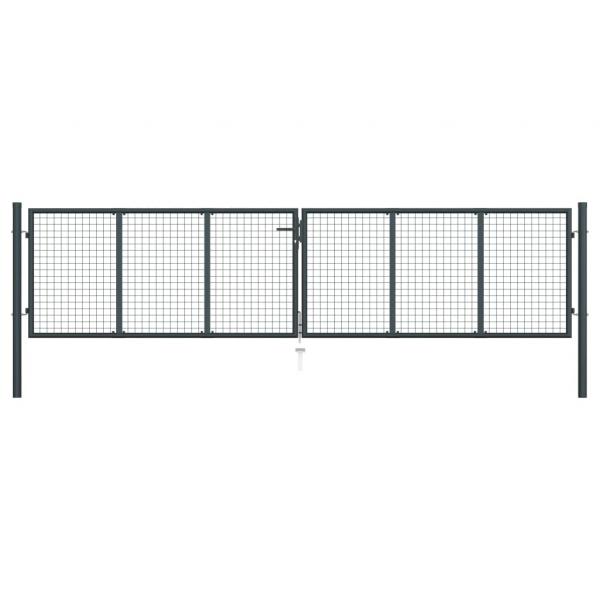 ARDEBO.de - Mesh-Gartentor Verzinkter Stahl 400 x 175 cm Grau