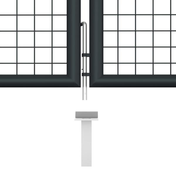 Maschen-Gartentor verzinkter Stahl 400 x 125 cm Grau