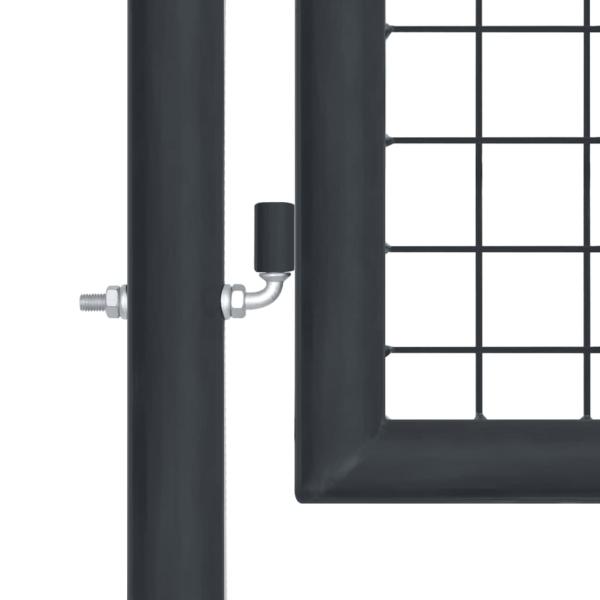 Maschen-Gartentor verzinkter Stahl 400 x 125 cm Grau