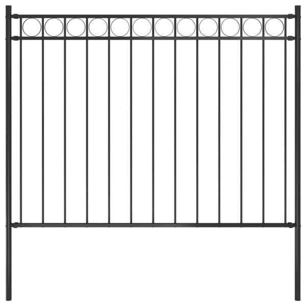 ARDEBO.de - Gartenzaun Stahl 1,7x1 m Schwarz