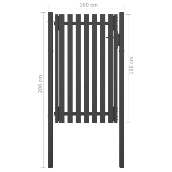 Gartentor Stahl 1x2 m Anthrazit
