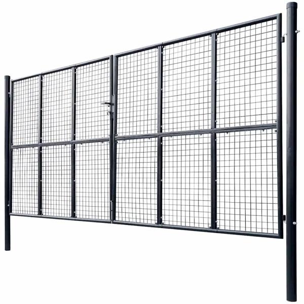 Mesh-Gartentor Verzinkter Stahl 400 x 175 cm Grau