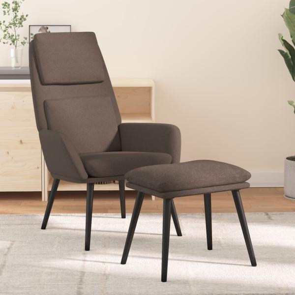 ARDEBO.de - Relaxsessel mit Hocker Taupe Stoff