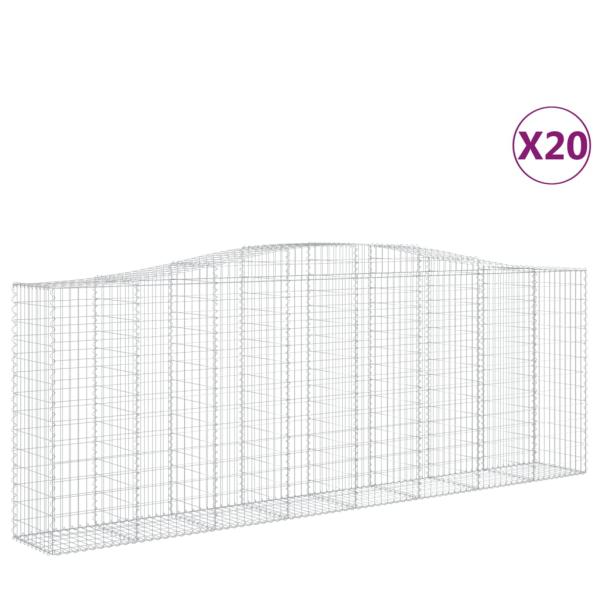ARDEBO.de - Gabionen mit Hochbogen 20 Stk 400x50x140/160cm Verzinktes Eisen