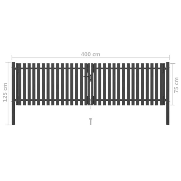 Gartentor Stahl 4x1,25 m Anthrazit
